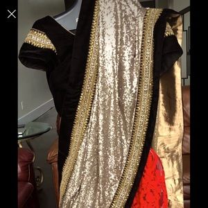 Net saree with sequencing palu